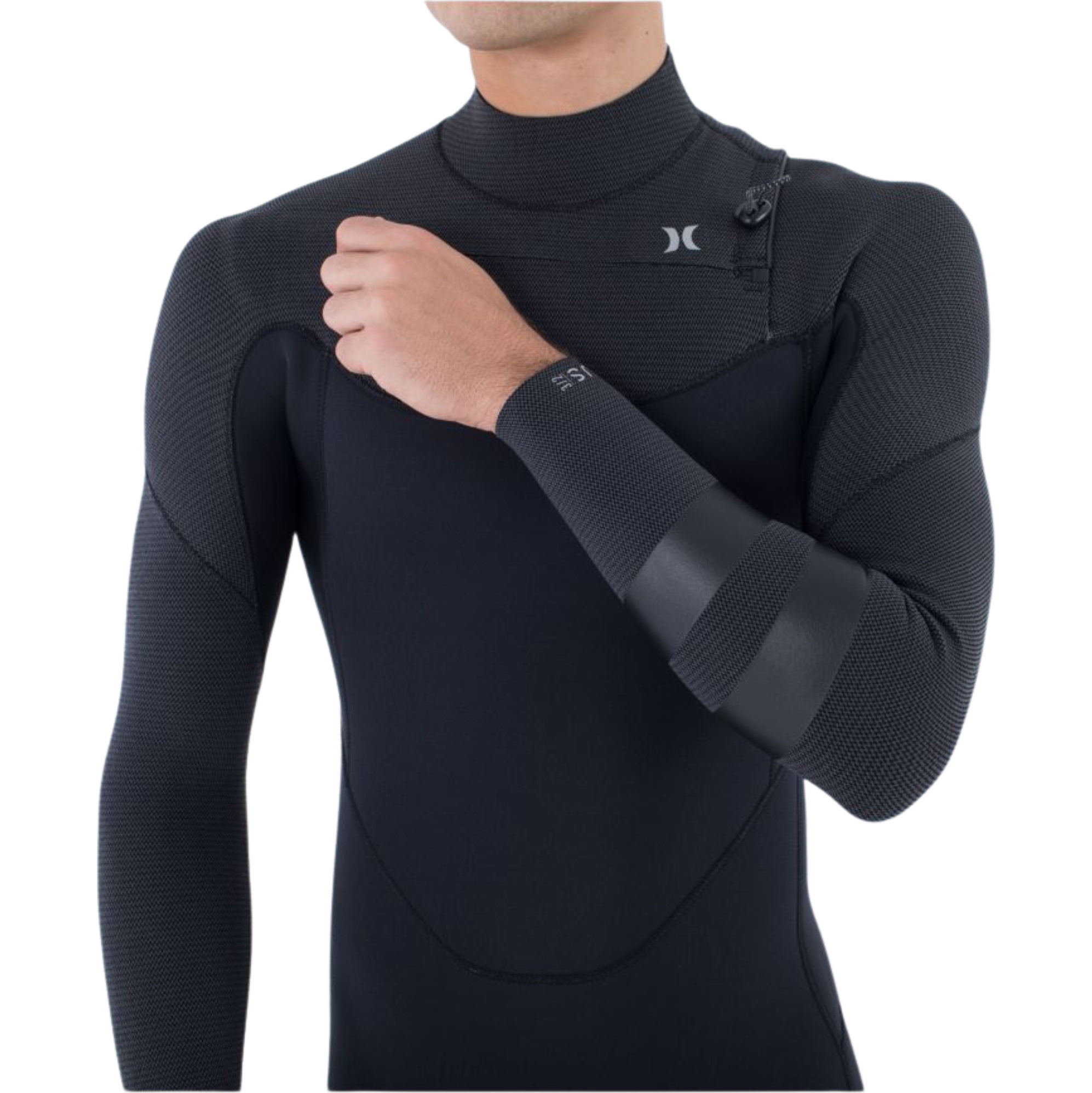 2025 Hurley Mens Plus 5/3mm Chest Zip Wetsuit MFS0012504 - Black